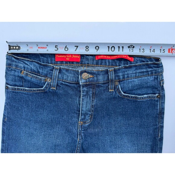 NDJ Tummy Tuck Jeans Womens Sz 10 Blue Bootcut Mid Rise Gold Embroidered Pockets - Picture 10 of 10